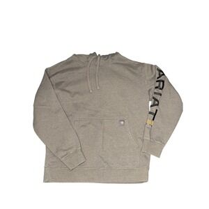 Ariat Rebar Graphic Hood Hoodie Mens Medium Gray Logo Workwear Sweatshirt